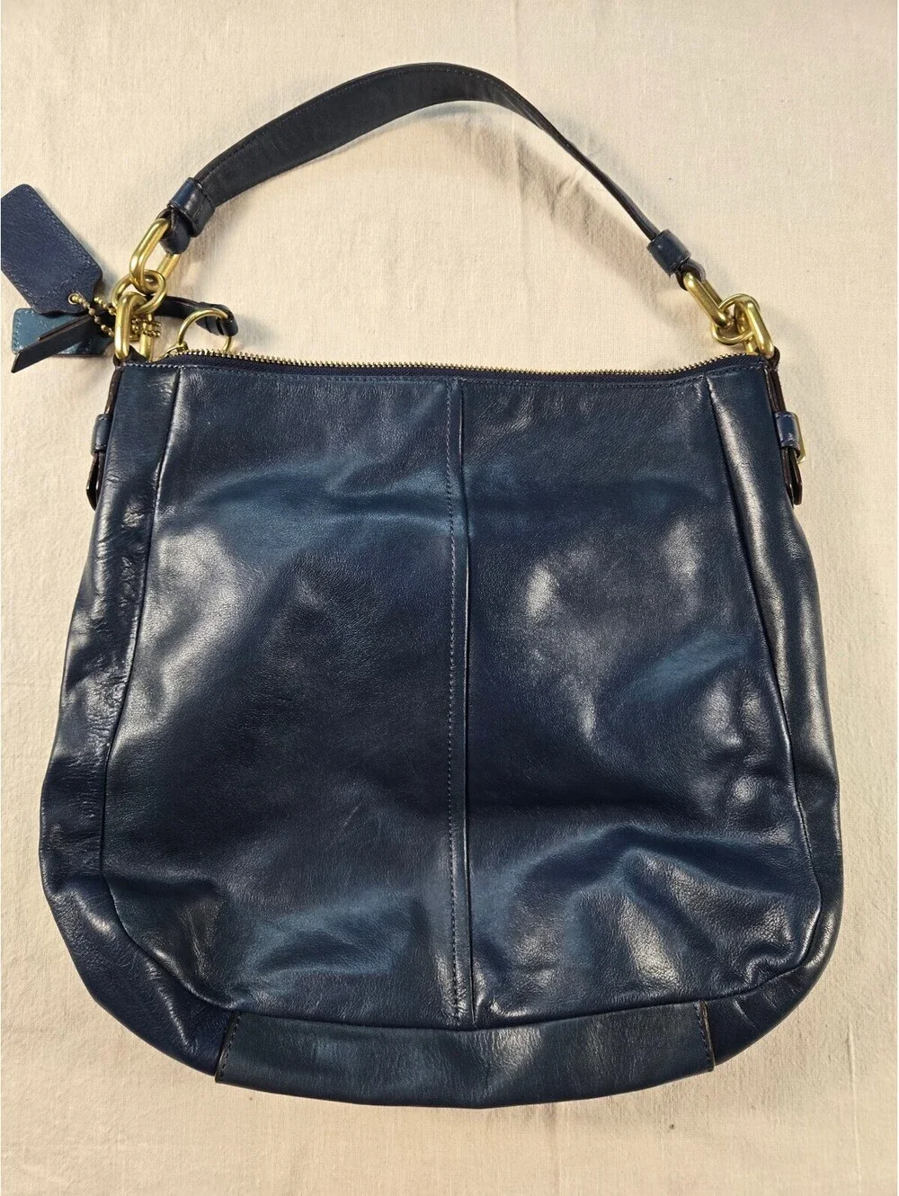 Vintage COACH Chelsea Ashlyn Hobo Bag Midnight Blue Navy Leather VGUC Pristine